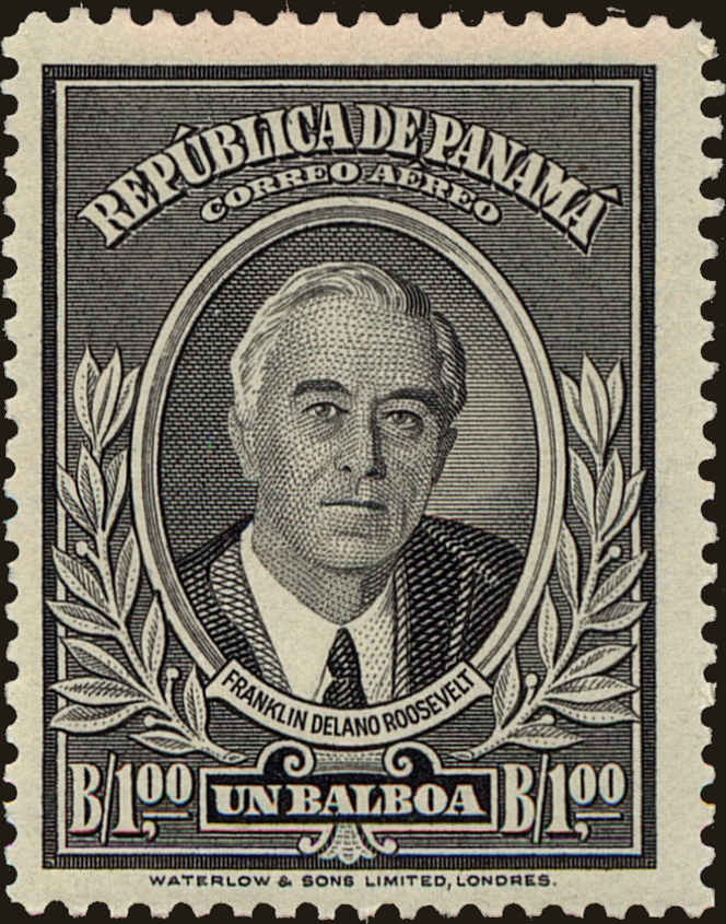 Front view of Panama C104 collectors stamp