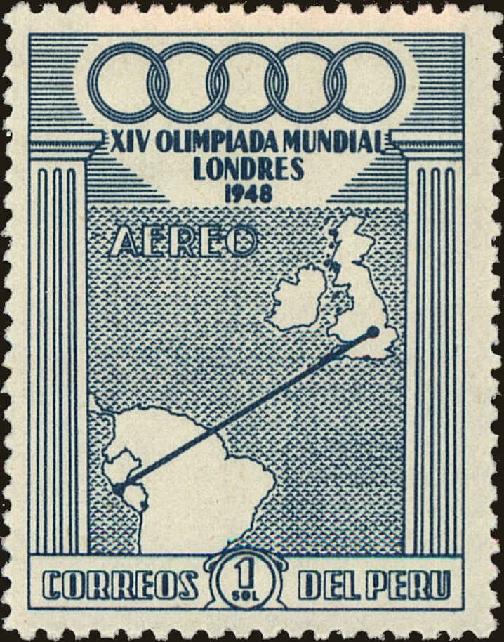 Front view of Peru C78 collectors stamp