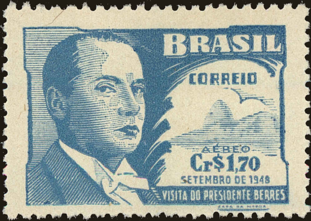 Front view of Brazil C71 collectors stamp