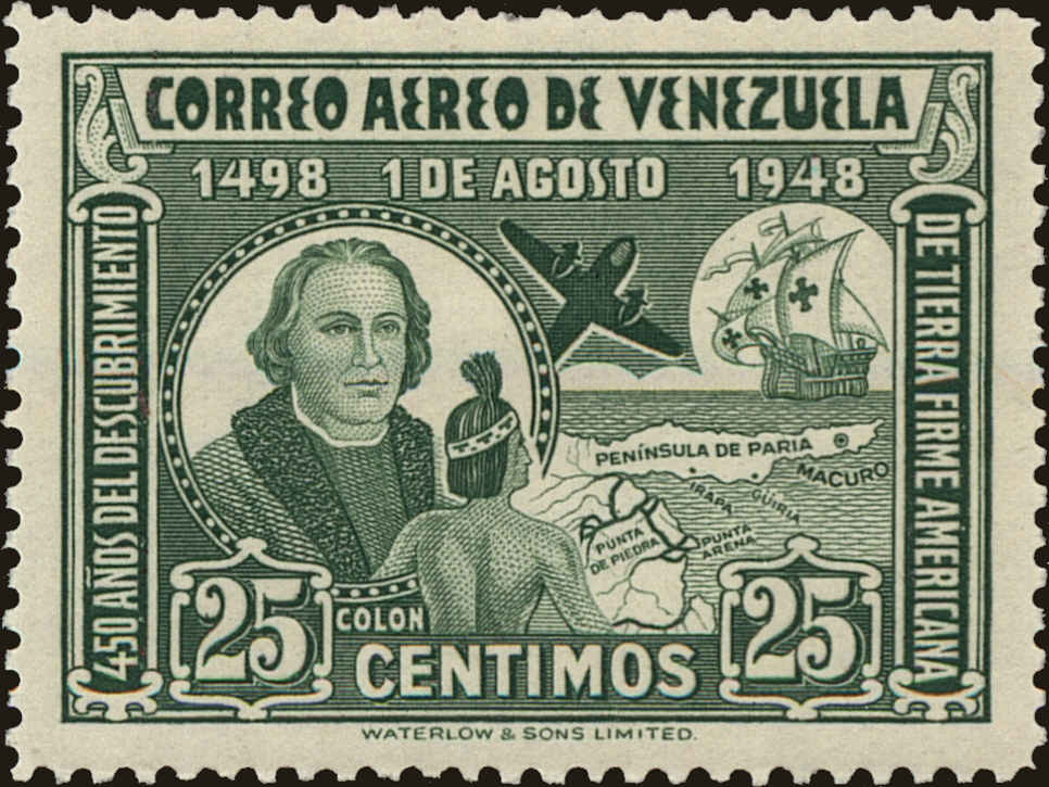 Front view of Venezuela C281 collectors stamp