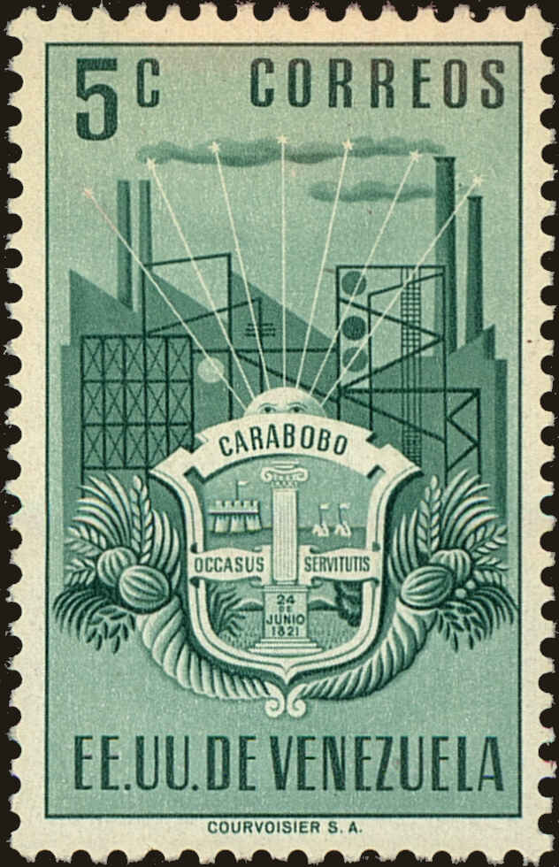 Front view of Venezuela 464 collectors stamp