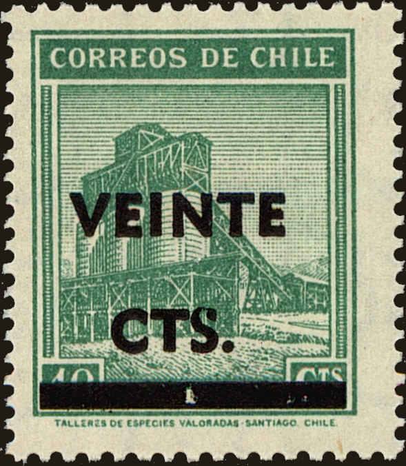 Front view of Chile 253 collectors stamp