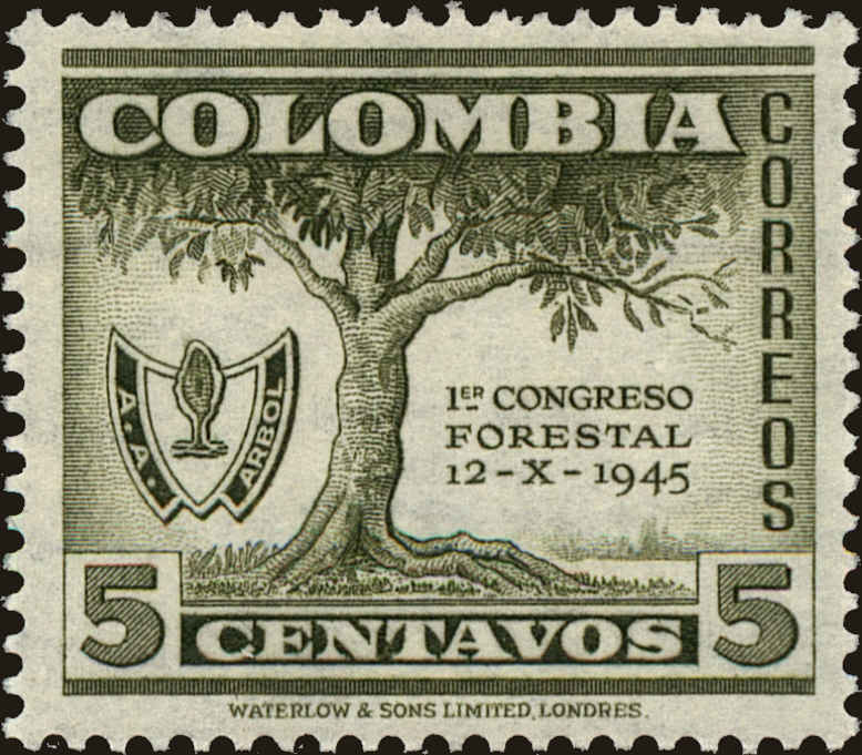 Front view of Colombia 576 collectors stamp