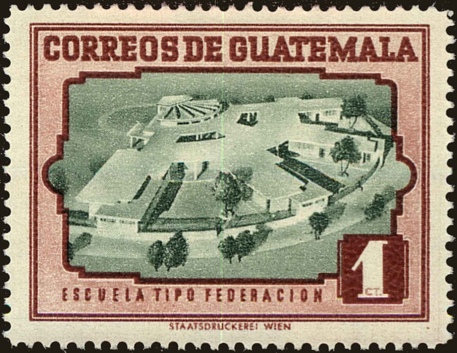 Front view of Guatemala 340 collectors stamp