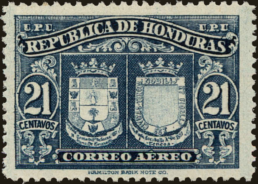 Front view of Honduras C160 collectors stamp