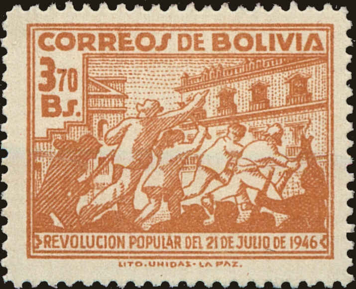 Front view of Bolivia 321 collectors stamp