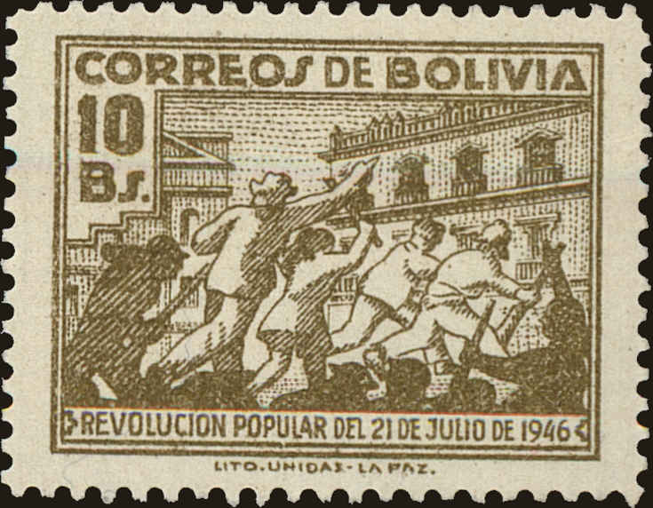 Front view of Bolivia 323 collectors stamp