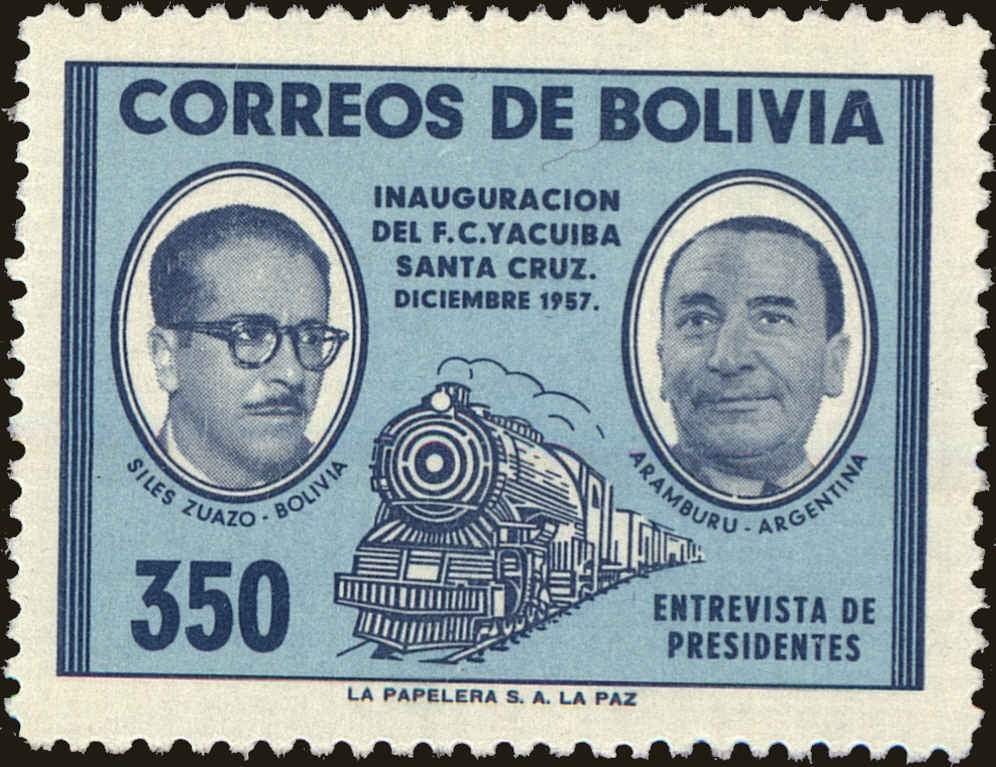 Front view of Bolivia 409 collectors stamp