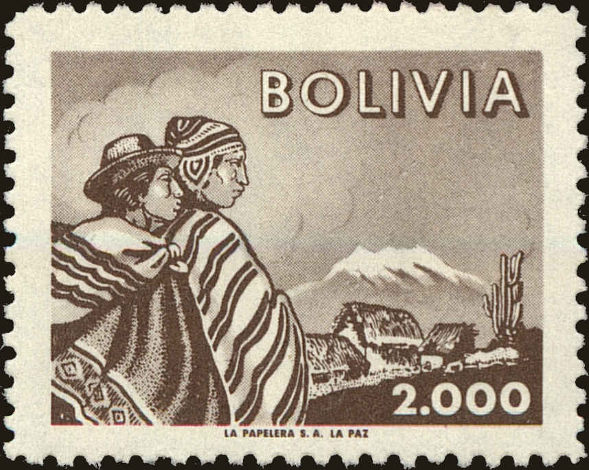 Front view of Bolivia 416 collectors stamp