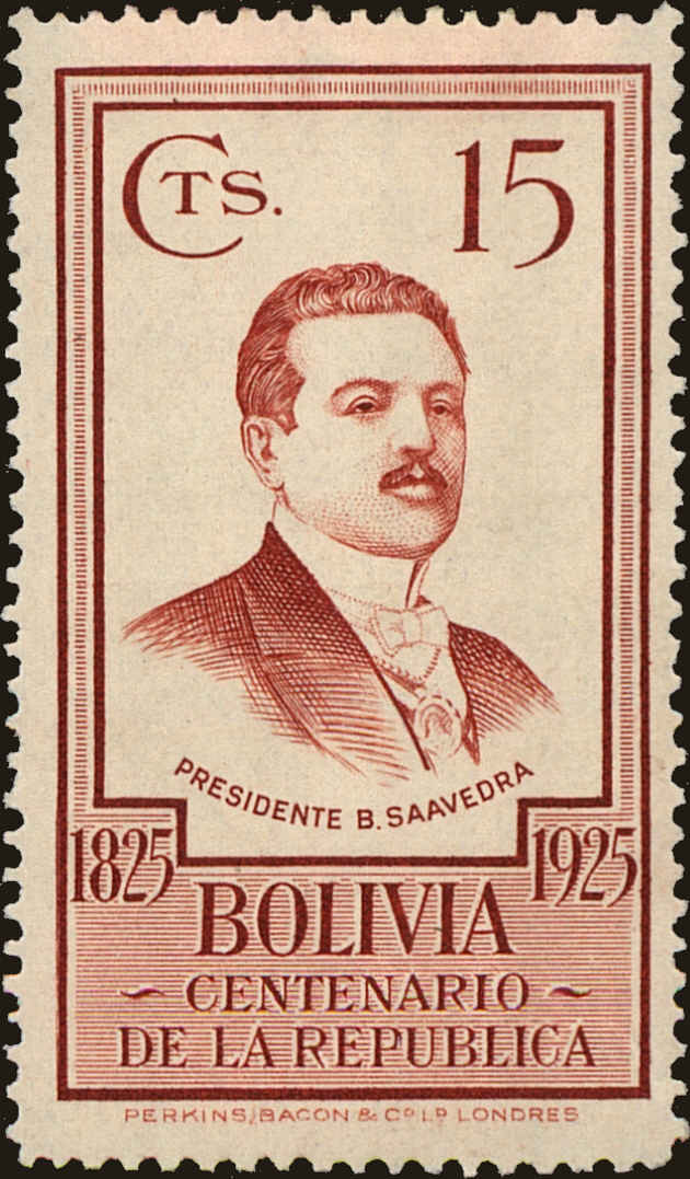 Front view of Bolivia 154 collectors stamp