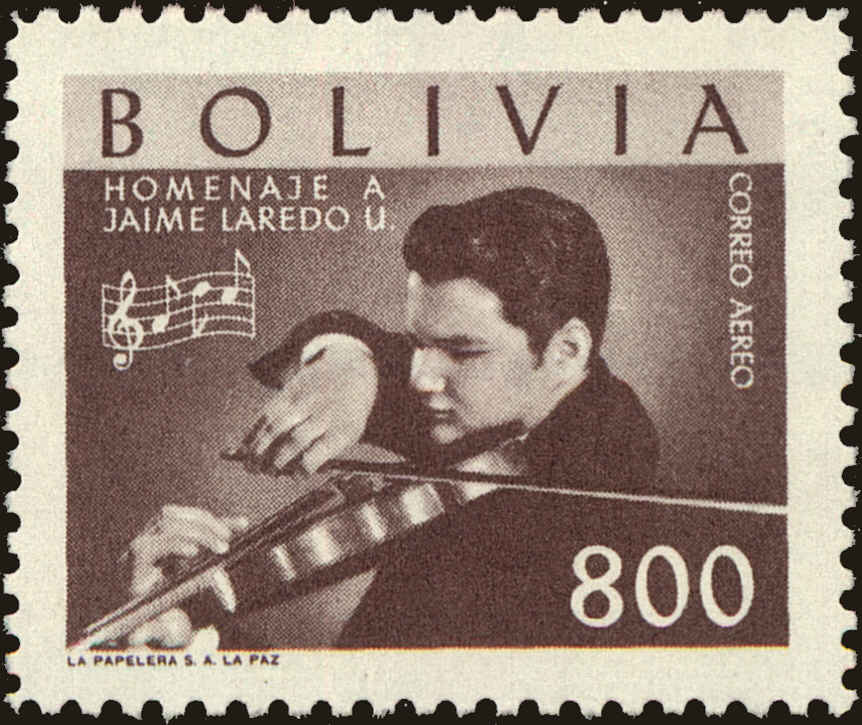 Front view of Bolivia C219 collectors stamp