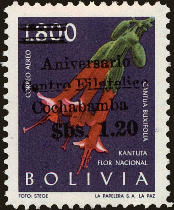 Front view of Bolivia C271 collectors stamp