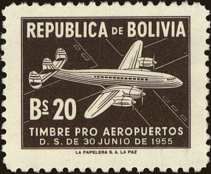Front view of Bolivia RA26 collectors stamp