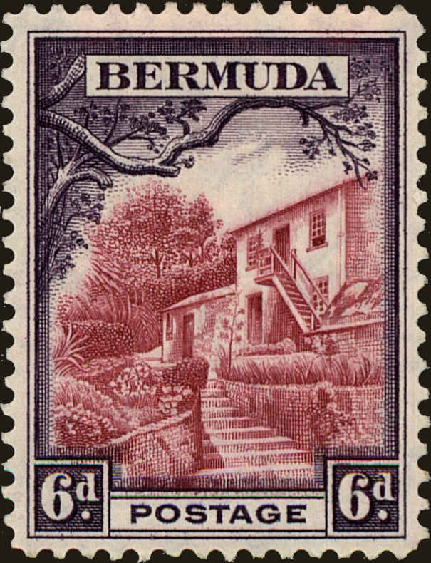 Front view of Bermuda 112 collectors stamp