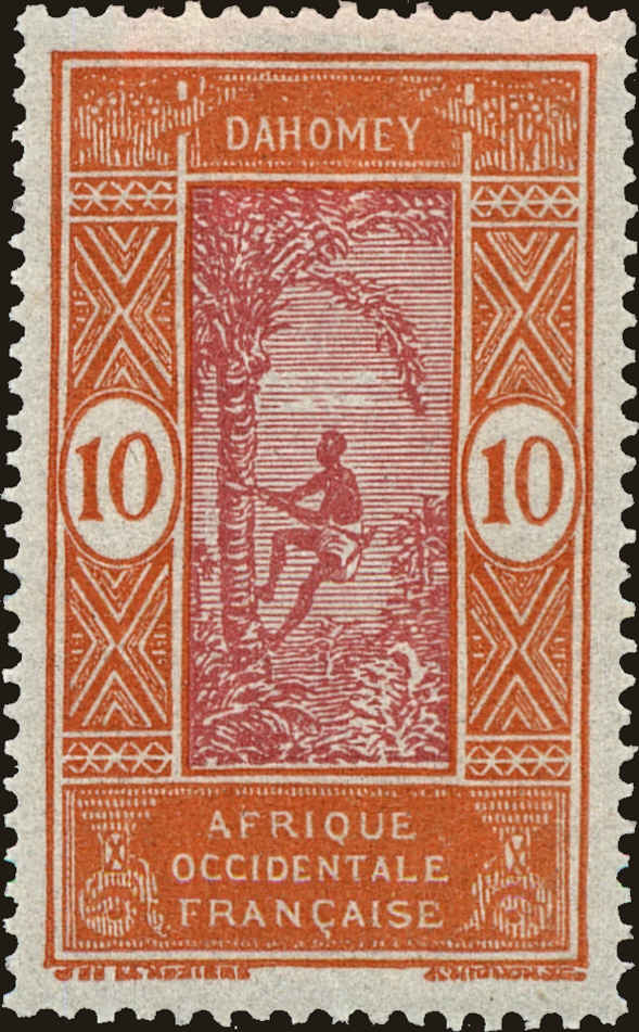 Front view of Dahomey 47 collectors stamp