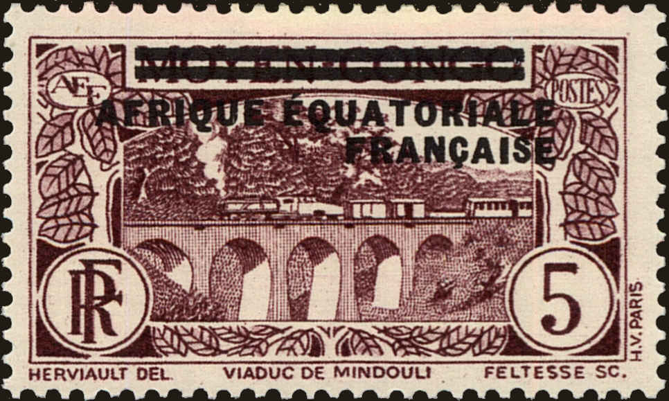 Front view of French Equatorial Africa 14 collectors stamp