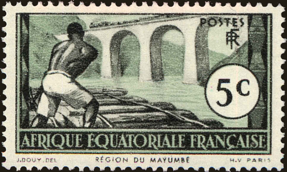 Front view of French Equatorial Africa 37 collectors stamp