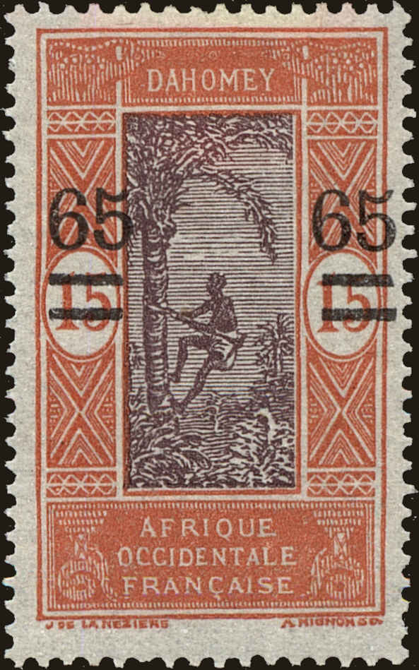 Front view of Dahomey 88 collectors stamp