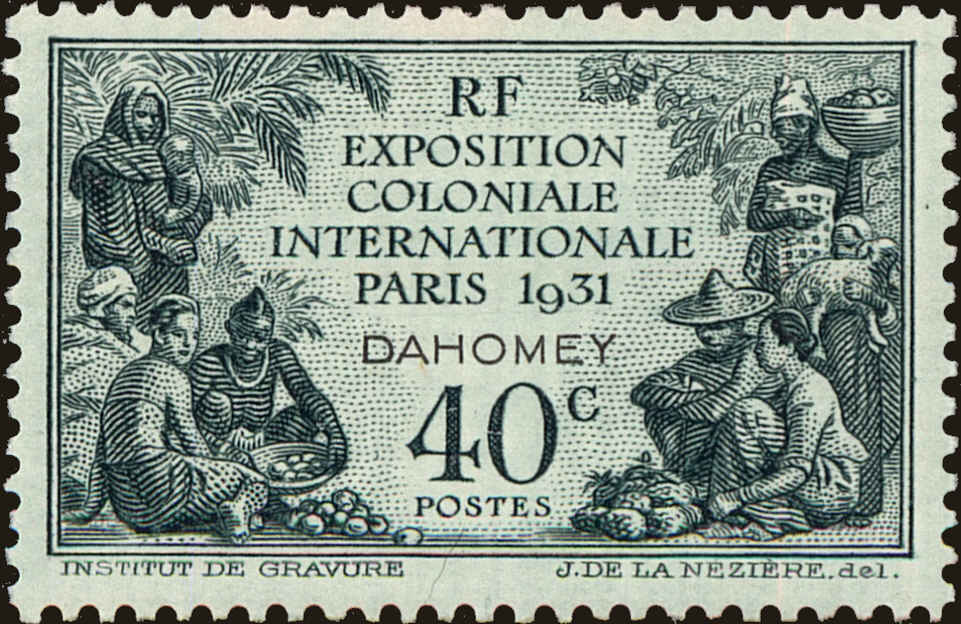 Front view of Dahomey 97 collectors stamp