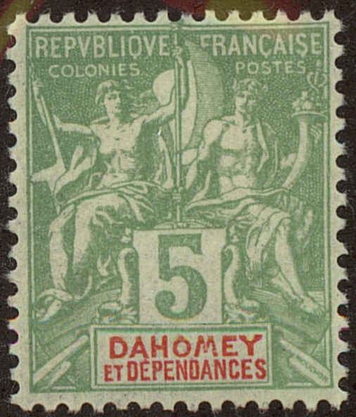 Front view of Dahomey 4 collectors stamp