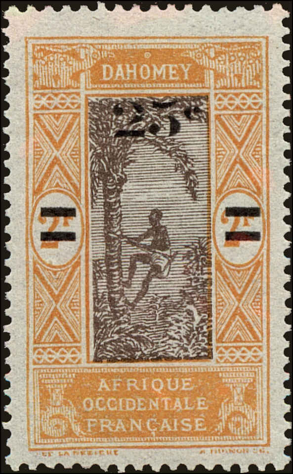 Front view of Dahomey 90 collectors stamp