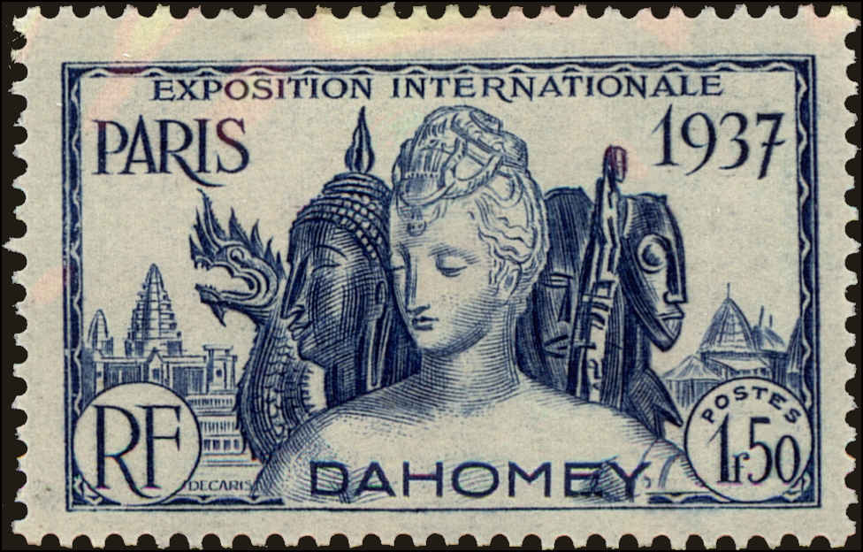 Front view of Dahomey 106 collectors stamp