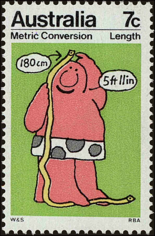 Front view of Australia 543 collectors stamp