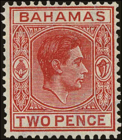 Front view of Bahamas 103B collectors stamp