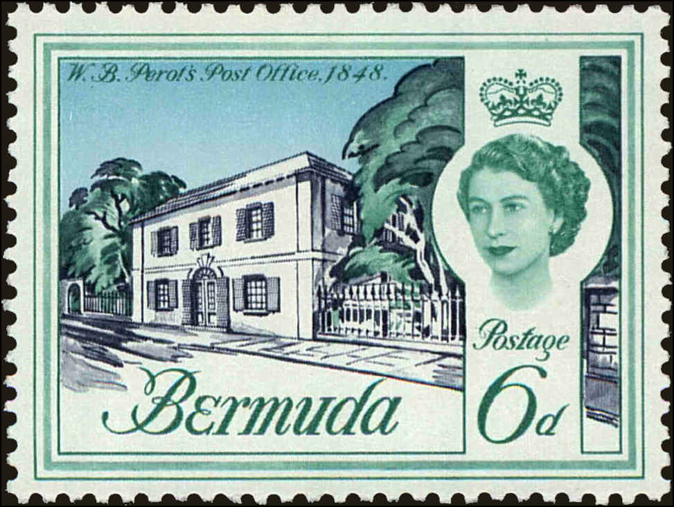 Front view of Bermuda 180 collectors stamp