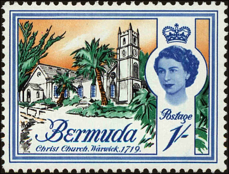 Front view of Bermuda 183 collectors stamp