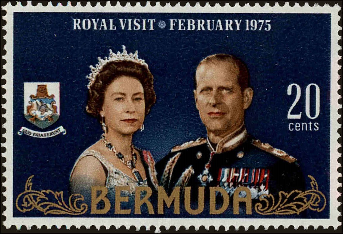 Front view of Bermuda 317 collectors stamp