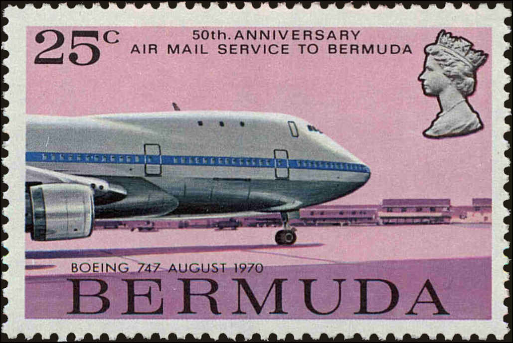 Front view of Bermuda 321 collectors stamp