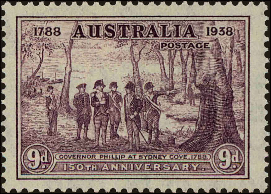 Front view of Australia 165 collectors stamp