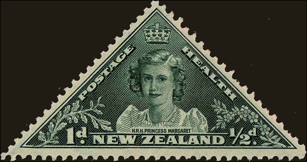 Front view of New Zealand B22 collectors stamp