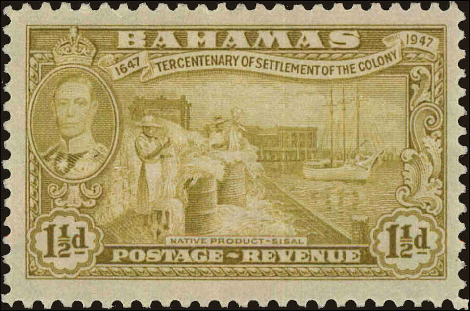Front view of Bahamas 134 collectors stamp