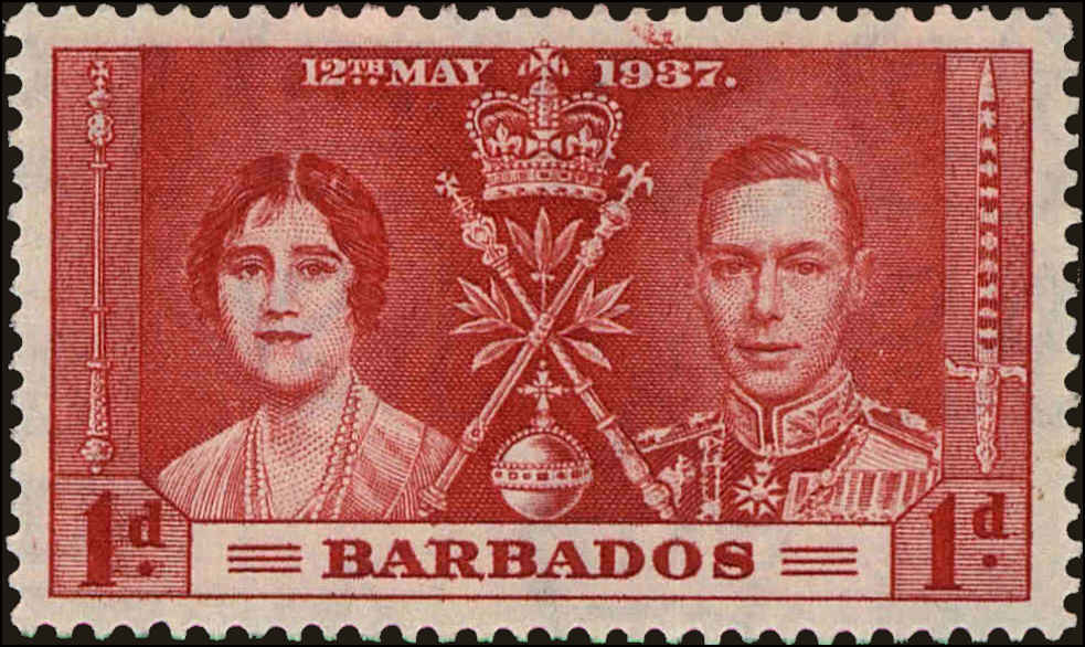 Front view of Barbados 190 collectors stamp