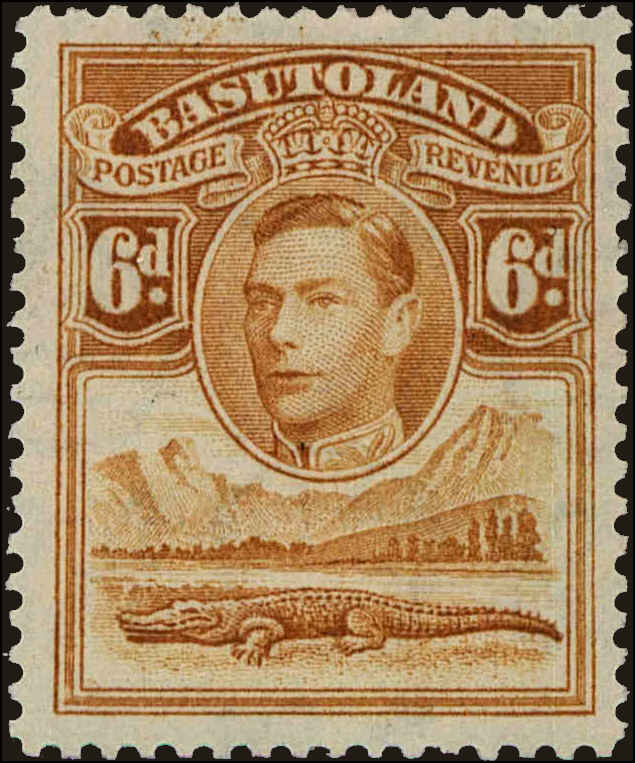 Front view of Basutoland 24 collectors stamp