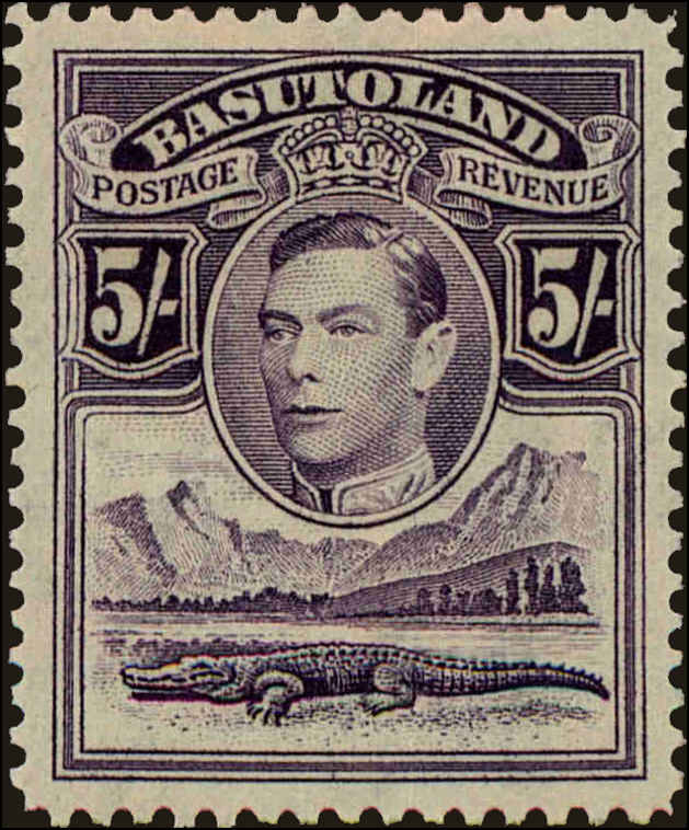 Front view of Basutoland 27 collectors stamp