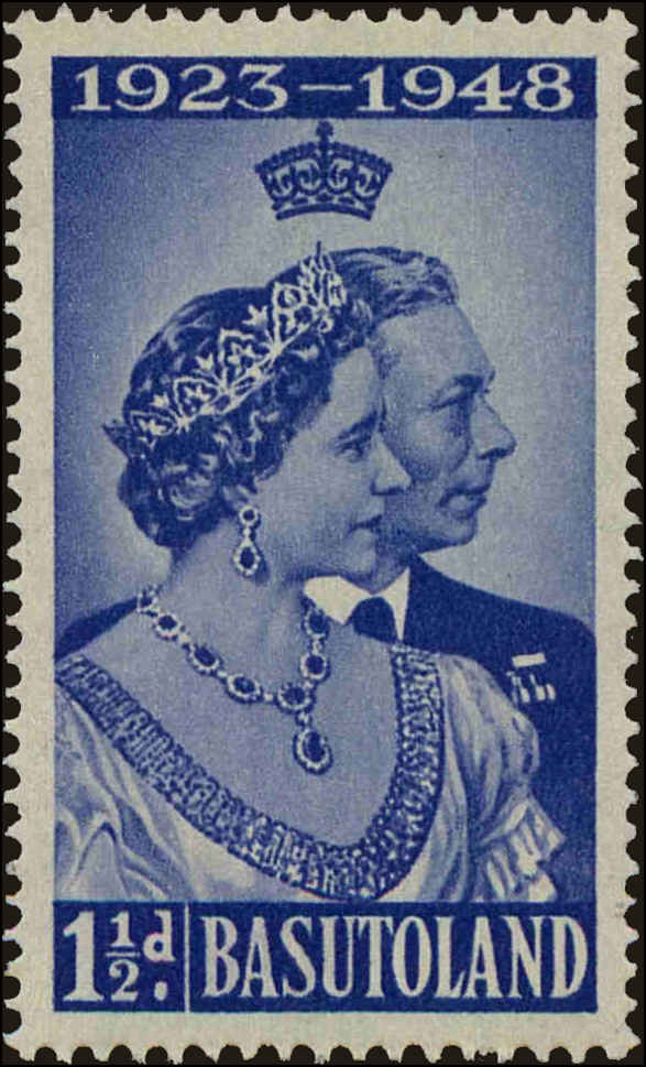 Front view of Basutoland 39 collectors stamp