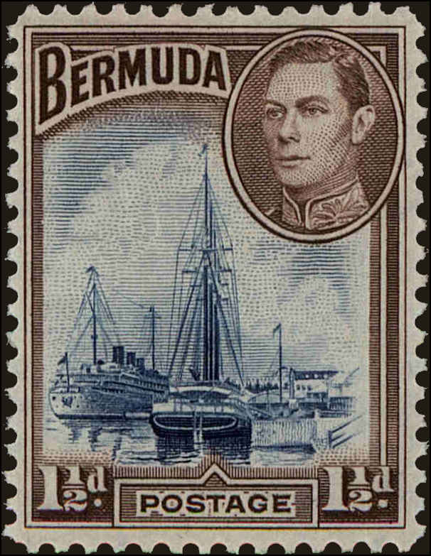 Front view of Bermuda 119 collectors stamp