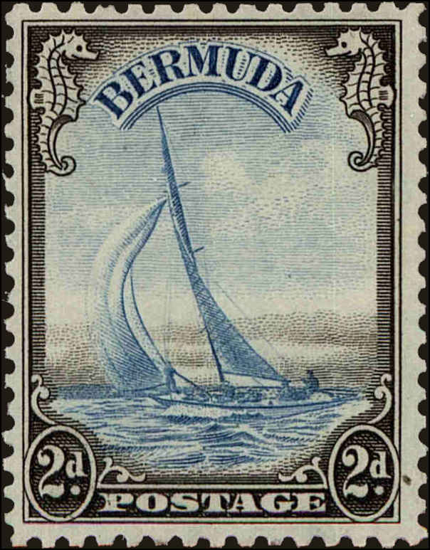 Front view of Bermuda 109 collectors stamp
