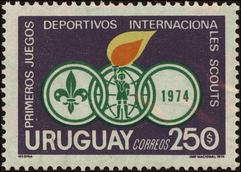 Front view of Uruguay 874 collectors stamp