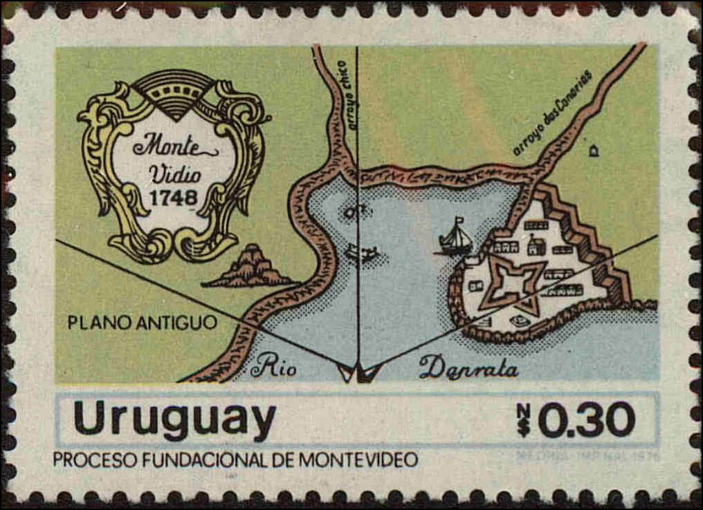 Front view of Uruguay 971 collectors stamp