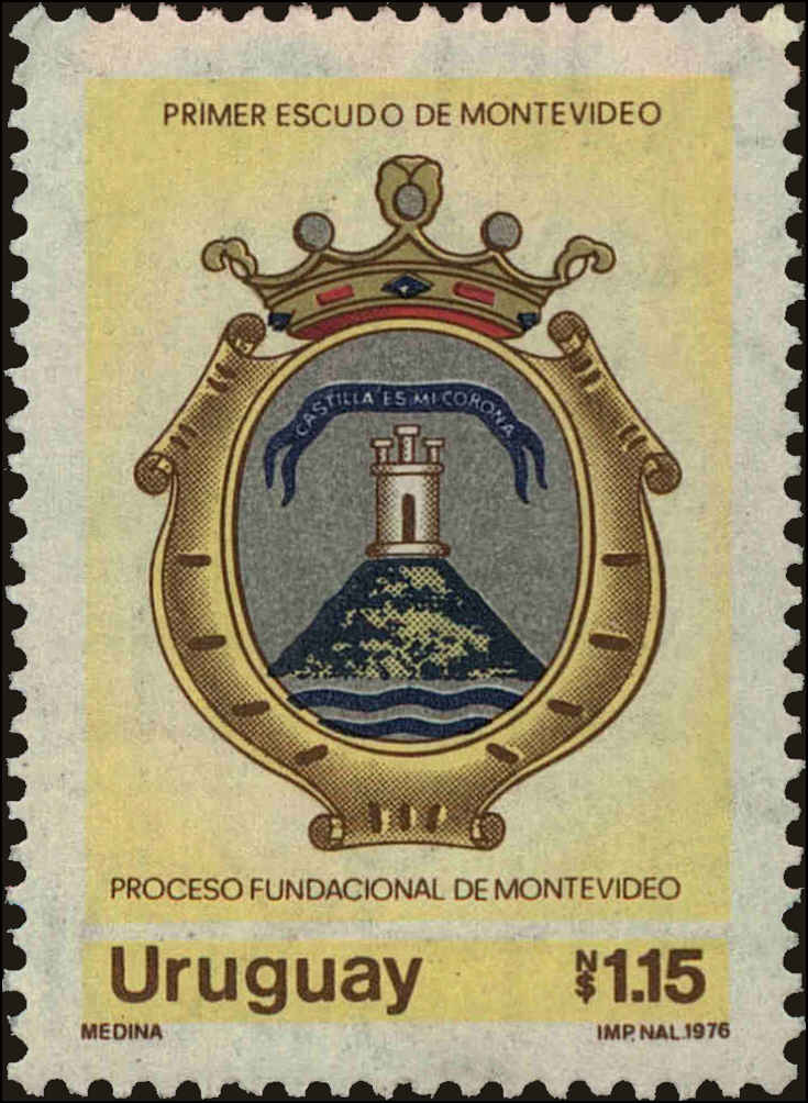 Front view of Uruguay 975 collectors stamp