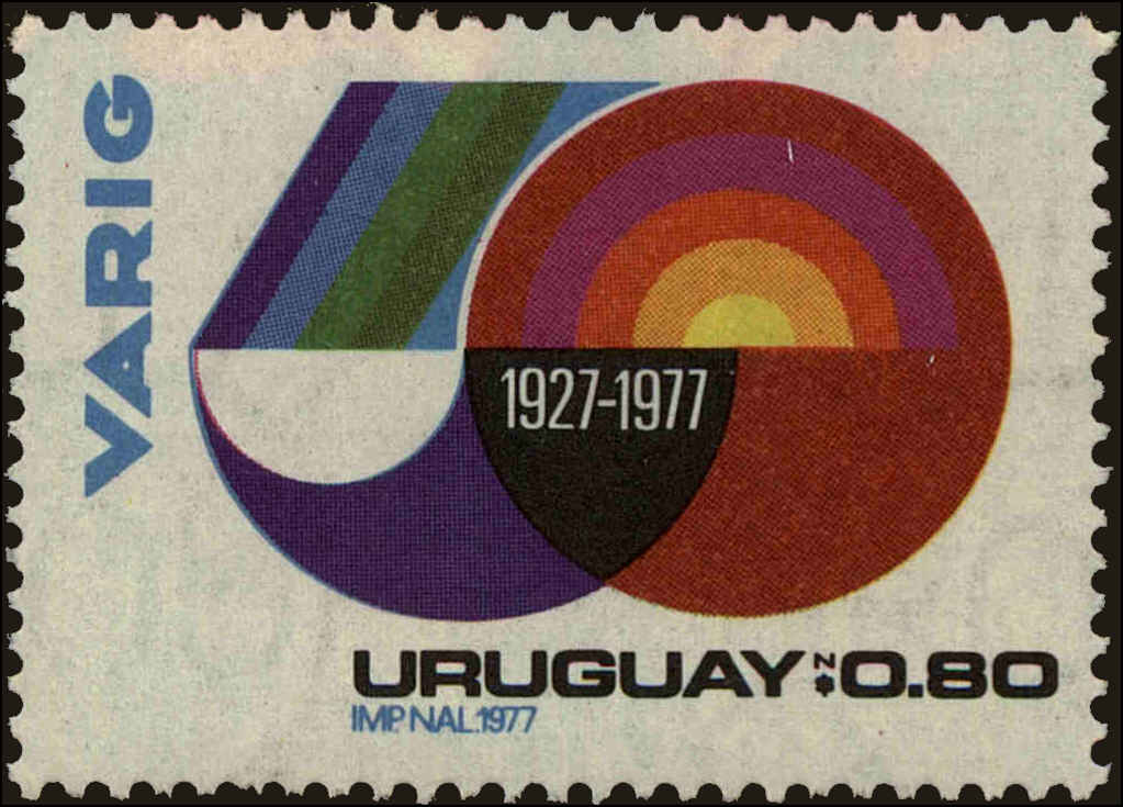 Front view of Uruguay 976 collectors stamp
