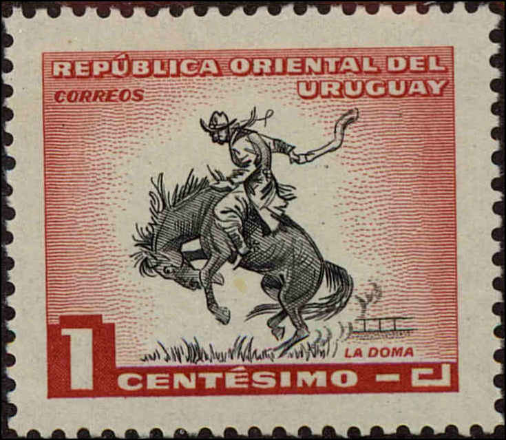 Front view of Uruguay 606 collectors stamp