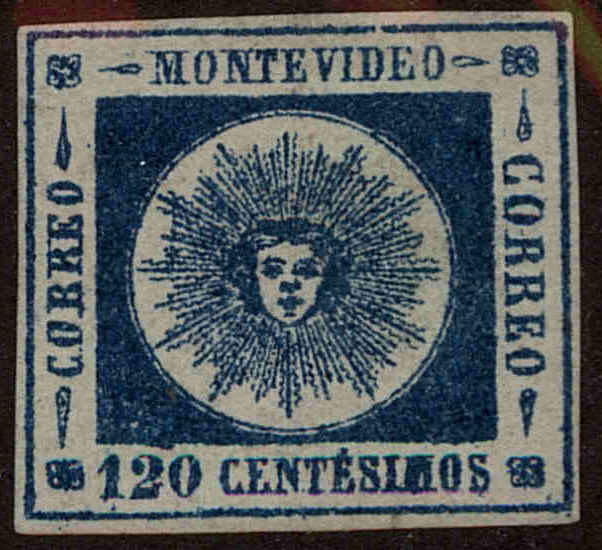 Front view of Uruguay 16 collectors stamp