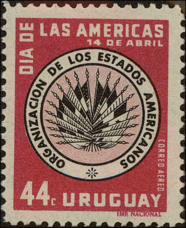 Front view of Uruguay C178 collectors stamp