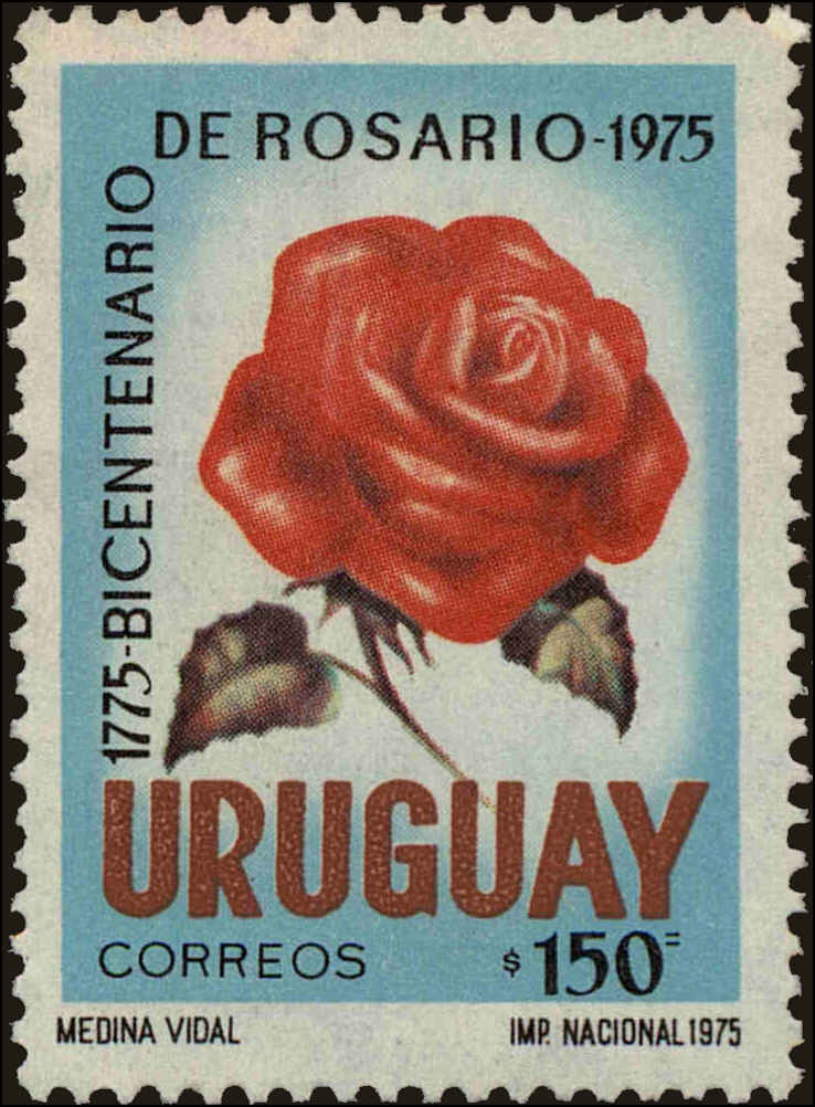 Front view of Uruguay 910 collectors stamp