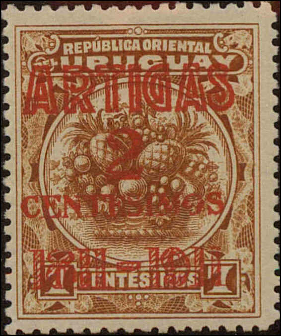 Front view of Uruguay 197 collectors stamp